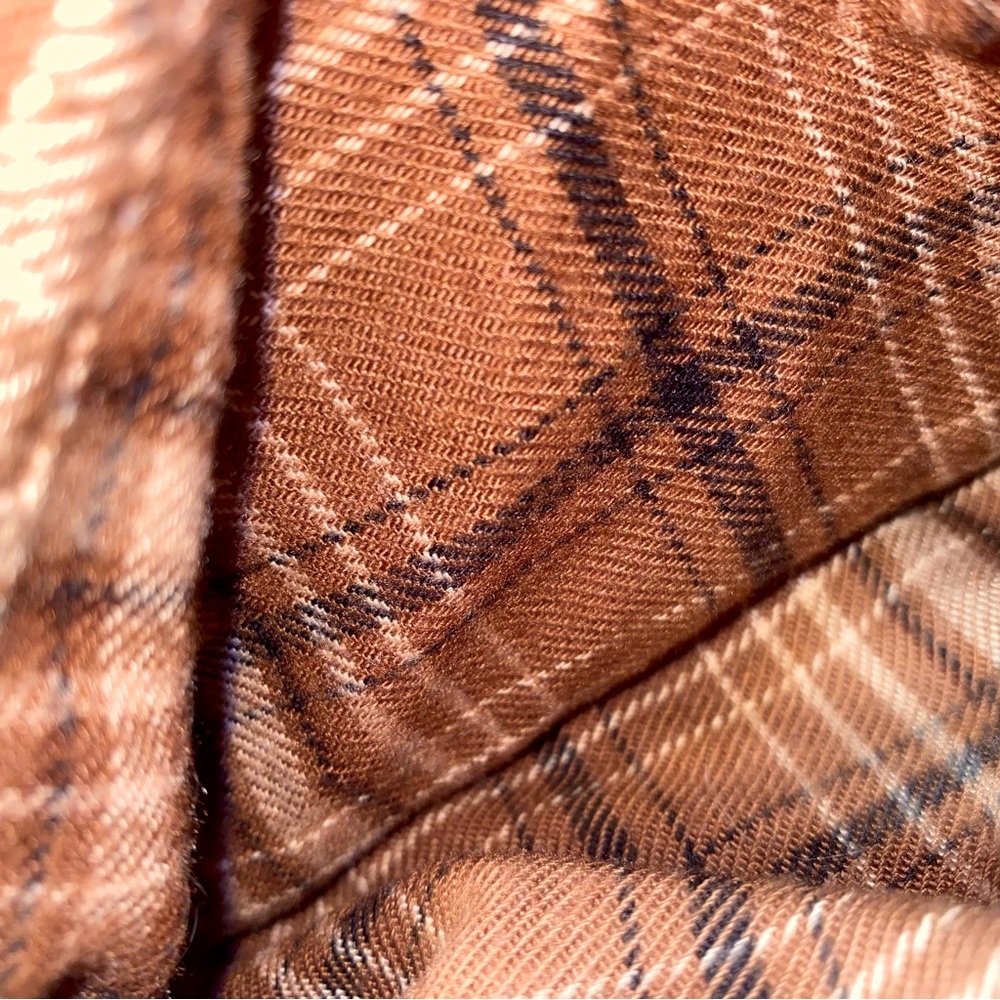 Wild Fable Chocolate Brown Flannel Shirt Cream Extra Small XS Festival - Picture 11 of 11
